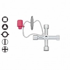 Wiha Electrical Universal Switch Cabinet Key as a Cross - Square, Triangular drive, Two-Way Key, 1/4'' Double Bit - 76 mm Long